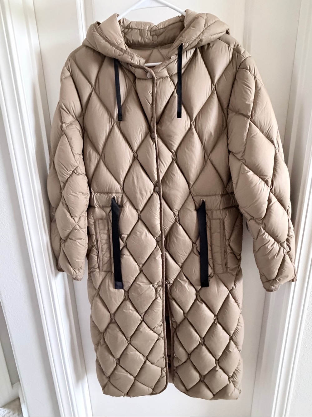 ZARA Quilted Long Puffer Coat Size Small - Picture 7 of 11